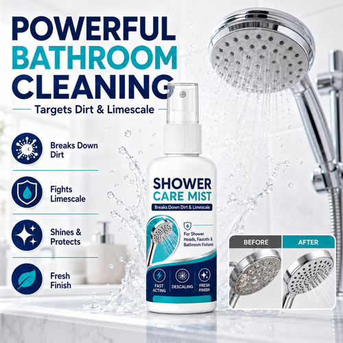 🚿Last Day Special Price £7.99!!🚿✨Fast-Acting Shower Limescale Remover Spray – Dissolves stubborn mineral deposits & hard water stains. Restores water flow & shine – just spray & wipe! 🧼💪